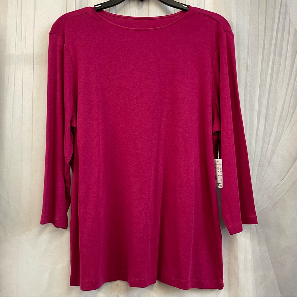 Christopher & Banks Fuchsia Long Sleeve Top